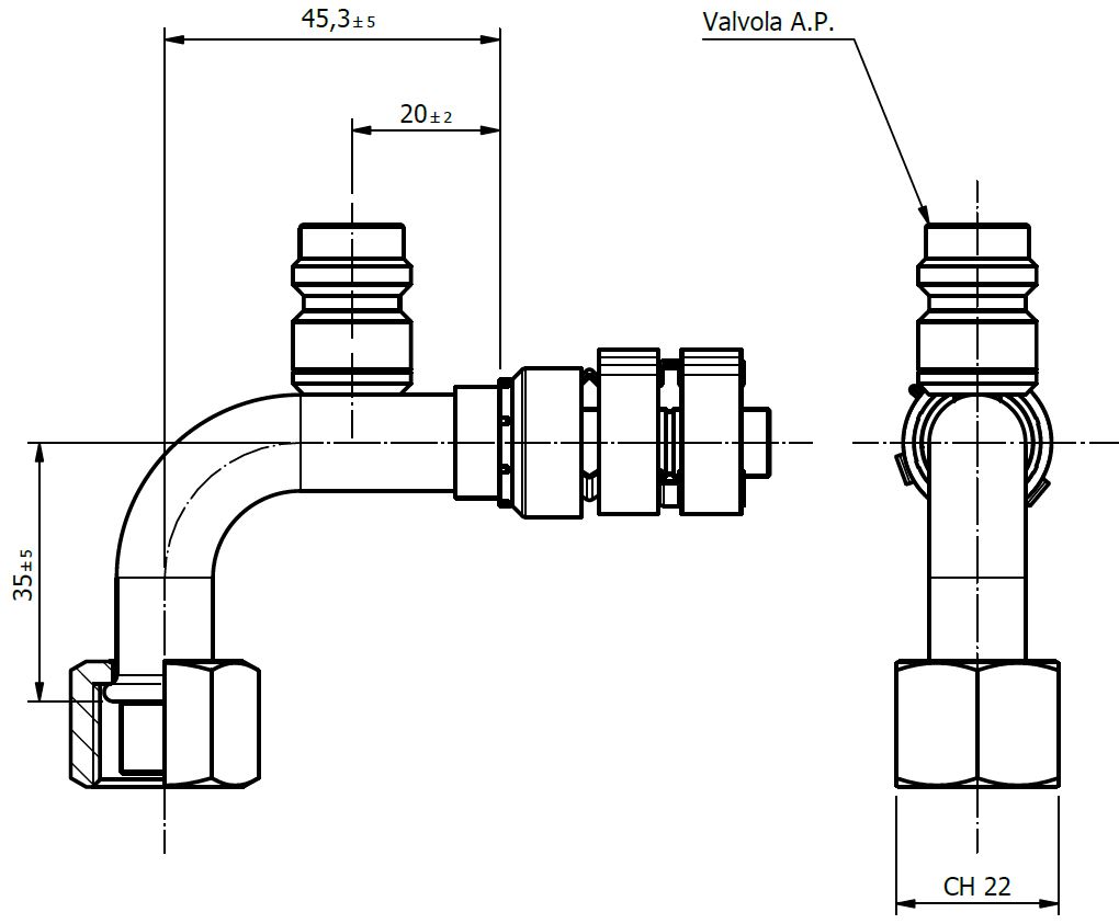 Raccordo FRIGOFLEX CLAMP 90° per Tubo G8