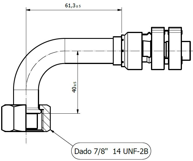 Raccordo FRIGOFLEX G10 90° O-RING FEMM. REC.