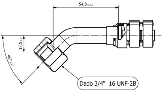 Raccordo FRIGOFLEX G8 - 45° - O'RING FEMM REC