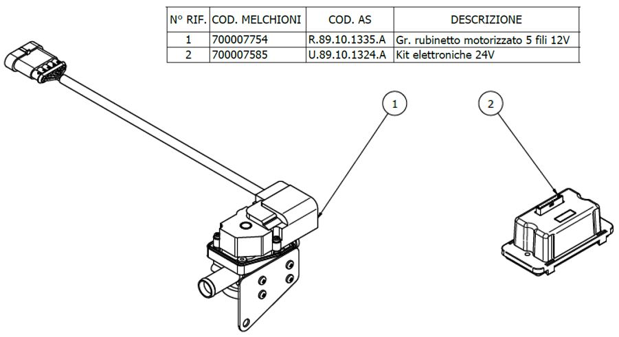 GRUPPO RUBINETTI MOTORIZZATO 5 FILI + ELETTRONICA