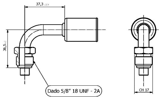 Raccordo PER Tubo 5/16 MASCHIO 90° G6