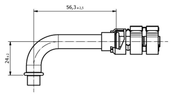 Raccordo FRIG.CLAMP 90° PER V.E. PER TUBI G6