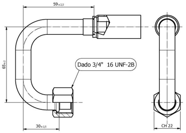 Raccordo FRIGOFLEX FERRULE FEMMINA 180° PER G8