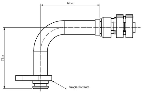 Raccordo SPECIALE FRIGOFLEX CLAMP 90° FLANGIA G10