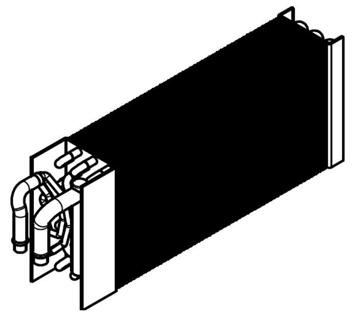 Evaporatore - Sup. Scambio (L x H x P): 301,8 x 152,4 x 73,5