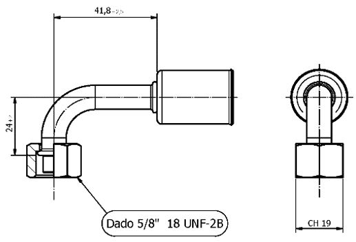 Raccordo PER Tubo 5/16 FEMMINA 90° PER Tubo G6