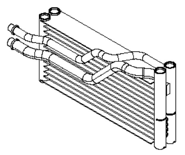 Evaporatore Cat 305/305.5 E2 - Sup. Scambio (L x H x P): 247 x 126,5 x 41,5