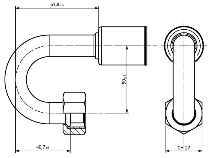 Raccordo FEMMINA 180° PER TUBI G10