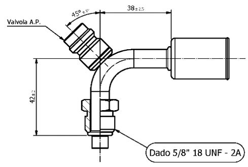 Raccordo MASCHIO 90° VALVOLA ALTA PRESSIONE