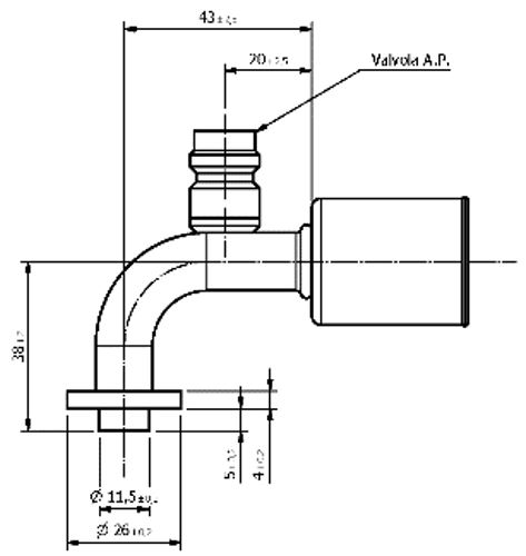 Raccordo 90° PER COMPRESSORE SD7B10 CON VALVOLA