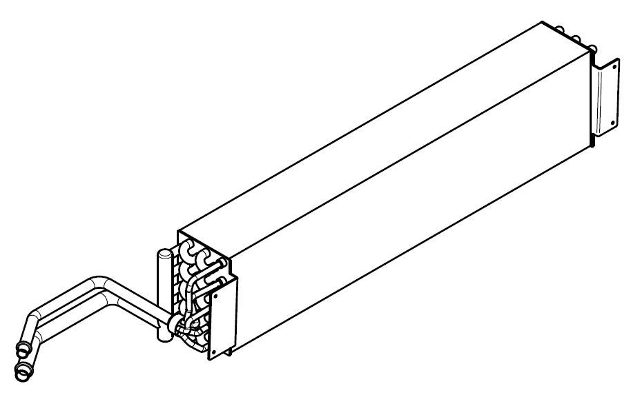 Evaporatore - Sup. Scambio (L x H x P): 550 x 125 x 75
